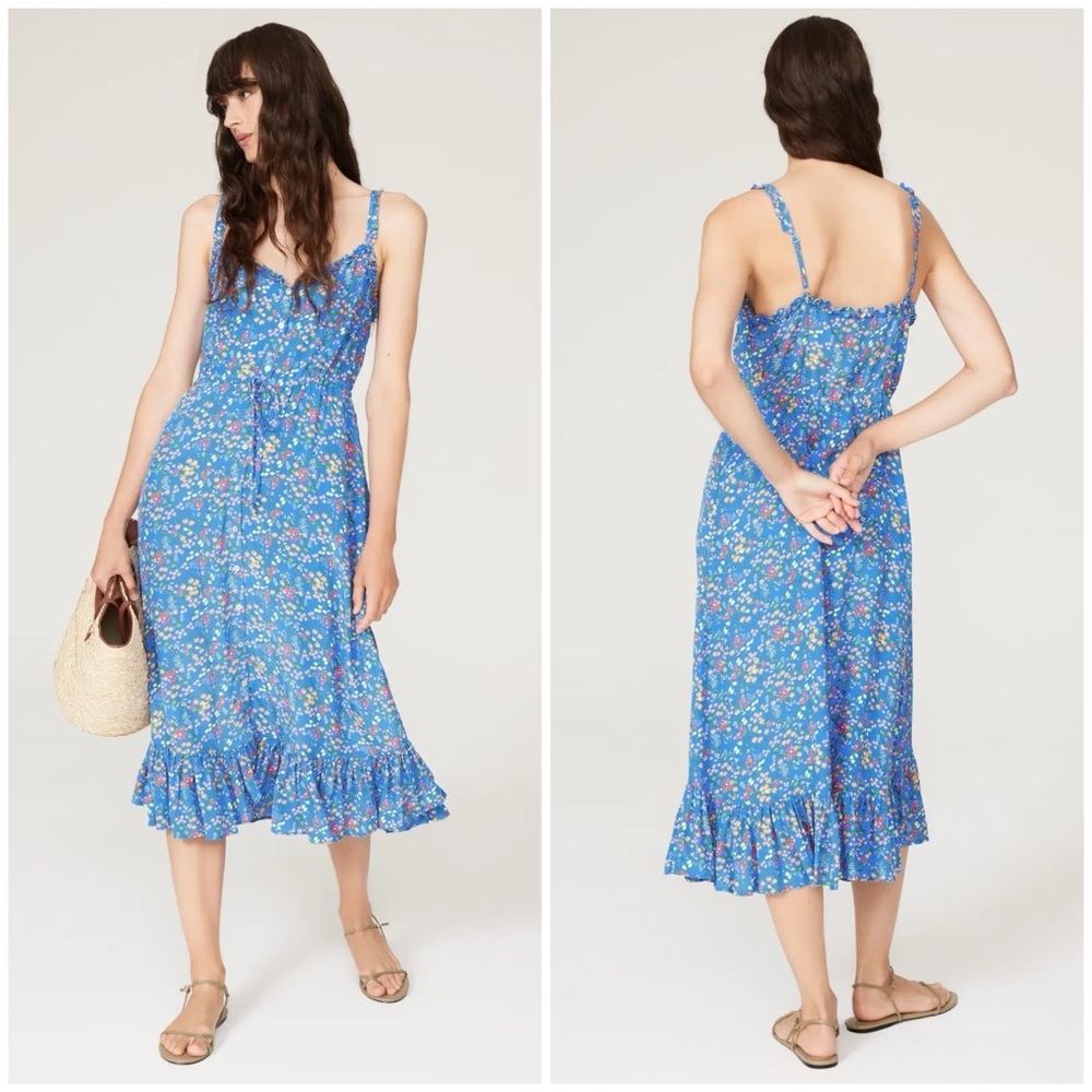 Rails Adalyn Midi Dress in Blue Citrus Grove Size L